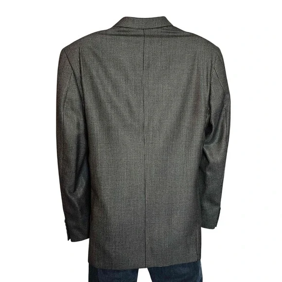 Joseph Abboud 42L Blazer‎ Neutral Tan/charcoal Silk Wool Premium Suit Jacket - Picture 6 of 15